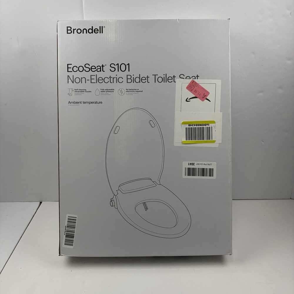 Brondell Swash EcoSeat S101 Non-Electric Bidet Toilet Seat Round White NOB